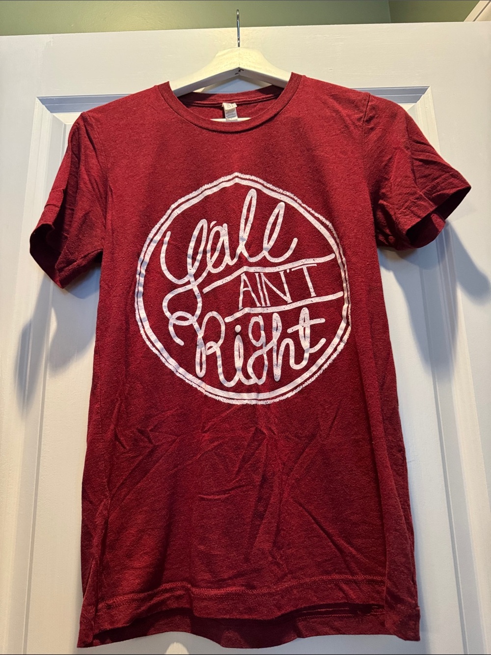 Bella Canvas Maroon Short-Sleeve Graphic Tee with White Print